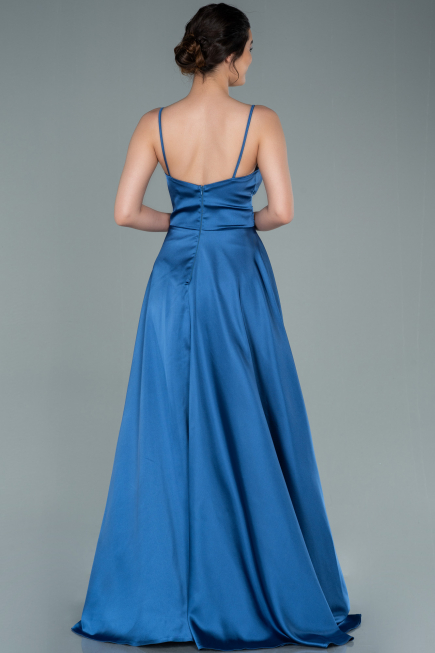 Abschlusskleid Lang Satin Indigo ABU2375