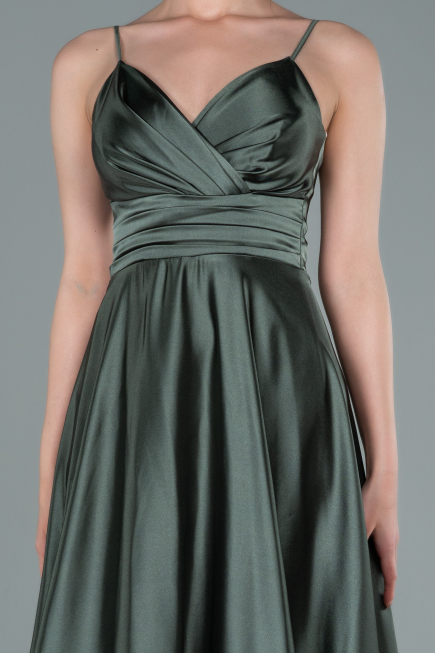 Abschlusskleid Lang Satin Öl Grün ABU2375