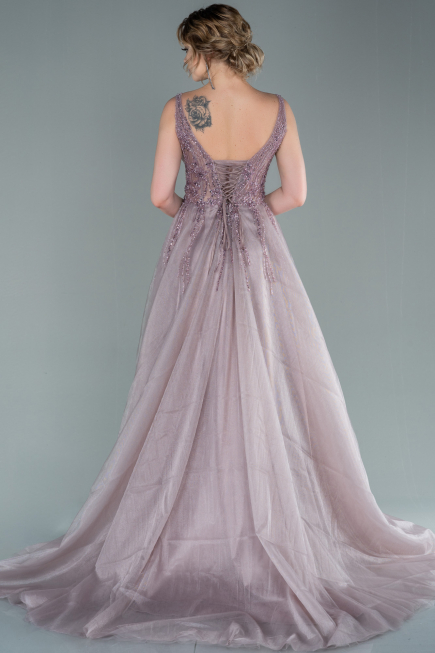 Designer Abendkleid Lang Altrosa ABU2377