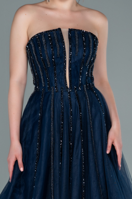 Designer Abendkleid Lang Marineblau ABU2378