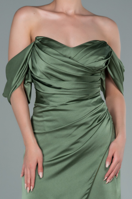 Partykleid Midi Satin Khaki ABK1404