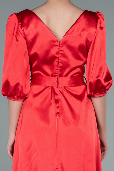 Partykleid Midi Satin Rot ABK1409
