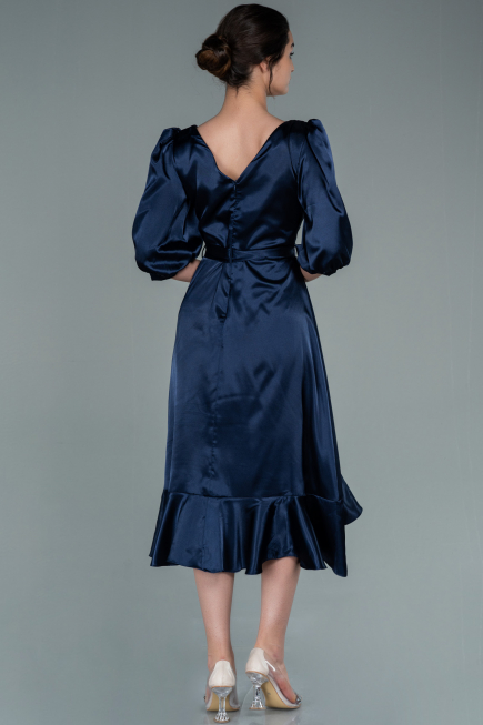 Partykleid Midi Satin Marineblau ABK1409