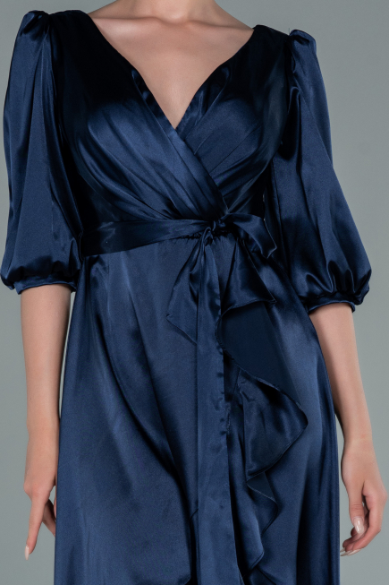 Partykleid Midi Satin Marineblau ABK1409