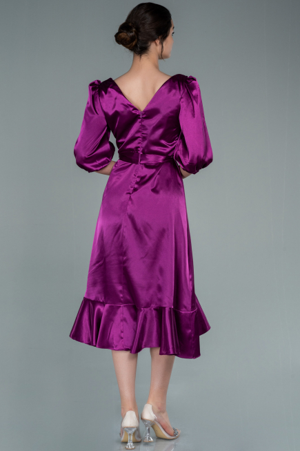 Partykleid Midi Satin Kirschrot ABK1409
