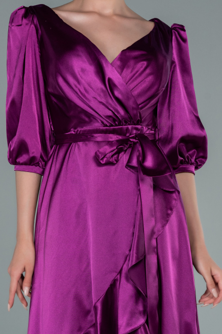 Partykleid Midi Satin Kirschrot ABK1409