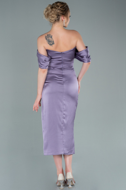 Partykleid Midi Satin Lila ABK1404