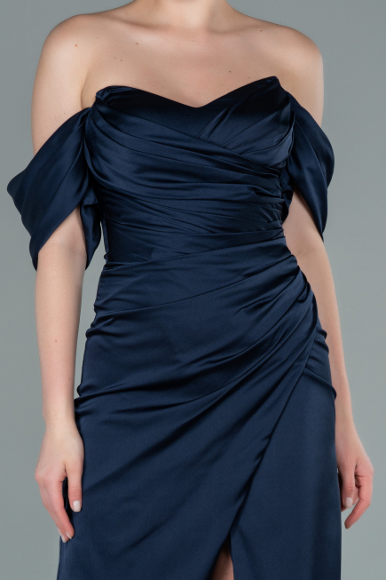 Partykleid Midi Satin Marineblau ABK1404