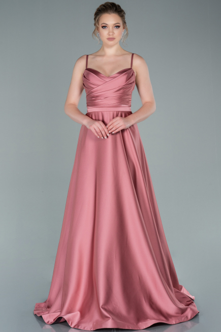 Zwiebelschale Abendkleid Satin Lang ABU1601