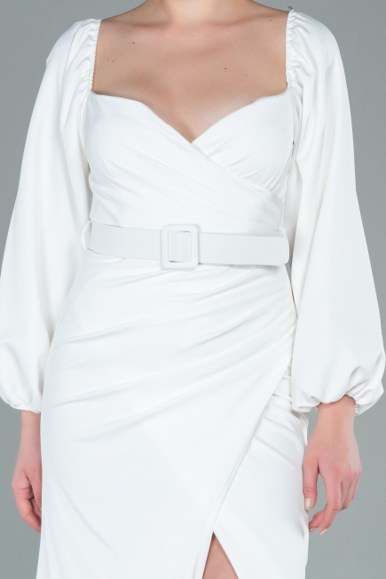 Abendkleid im Meerjungfrau-Stil Lang Weiß ABU2280