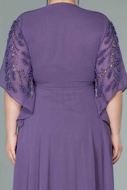 Lila Abendgarderobe İn Großen Größen Chiffon Lang ABU2071