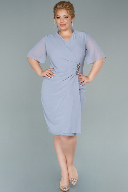 Grau Abendkleid Chiffon Kurz ABK1294
