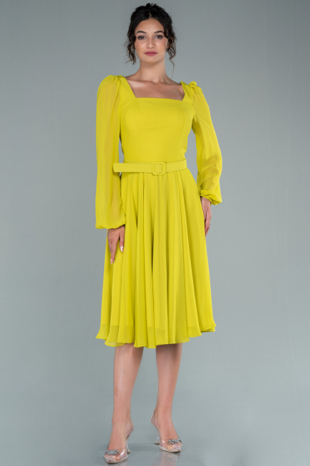 Partykleid Midi Chiffon Pistaziengrün ABK1441