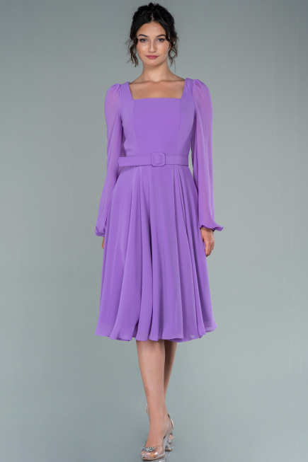Partykleid Midi Chiffon Lila ABK1441