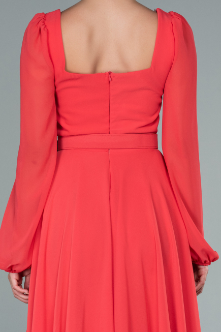 Partykleid Midi Chiffon Koralle ABK1441