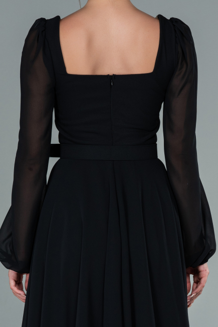 Partykleid Midi Chiffon Schwarz ABK1441