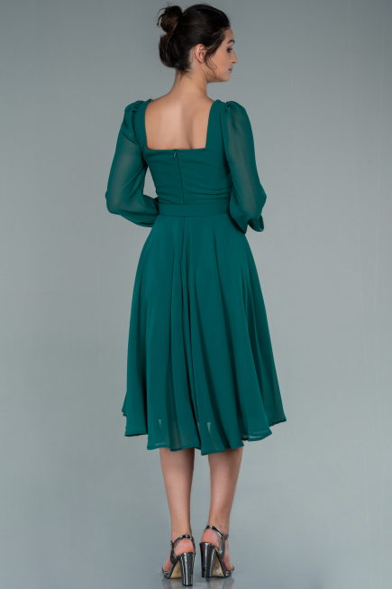 Partykleid Midi Chiffon Smaragdgrün ABK1441