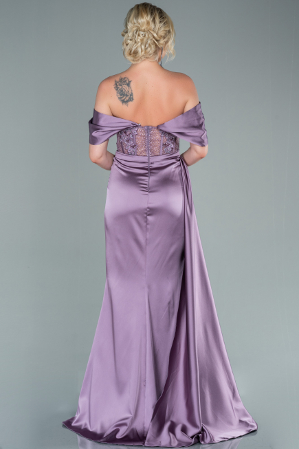 Lavendel Abendkleid Satin Lang ABU2087
