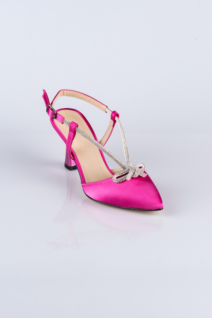 Party-Schuhe Satin Fuchsie AB1084