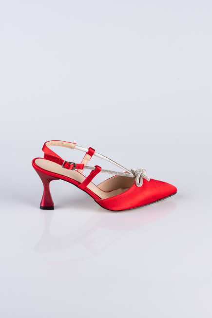 Party-Schuhe Satin Rot AB1084