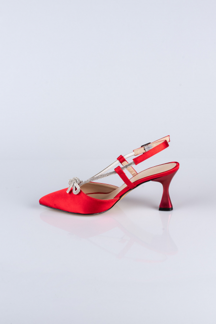 Party-Schuhe Satin Rot AB1084