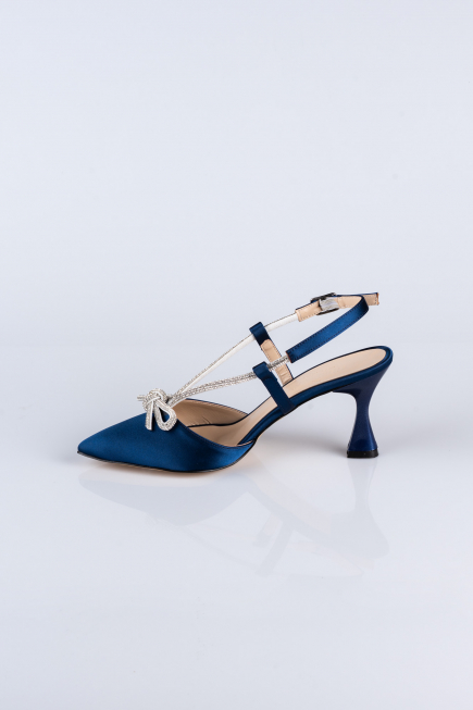Party-Schuhe Satin Marineblau AB1084