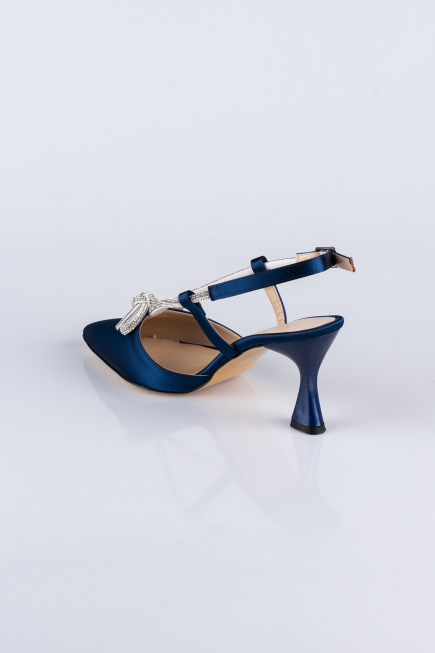 Party-Schuhe Satin Marineblau AB1084