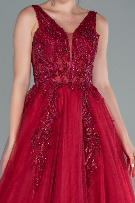 Abendkleid Lang Weinrot ABU2107