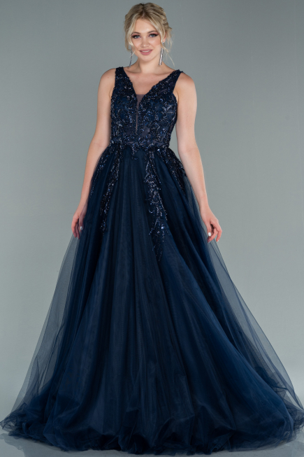 Abendkleid Lang Marineblau ABU2107