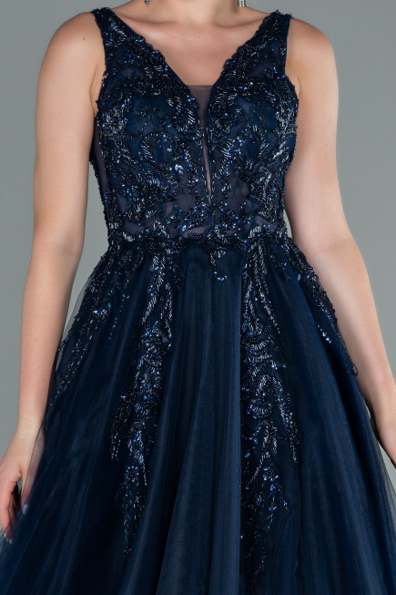 Abendkleid Lang Marineblau ABU2107
