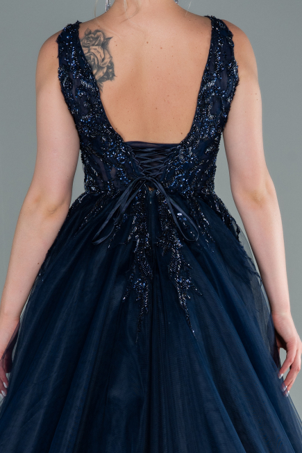 Abendkleid Lang Marineblau ABU2107