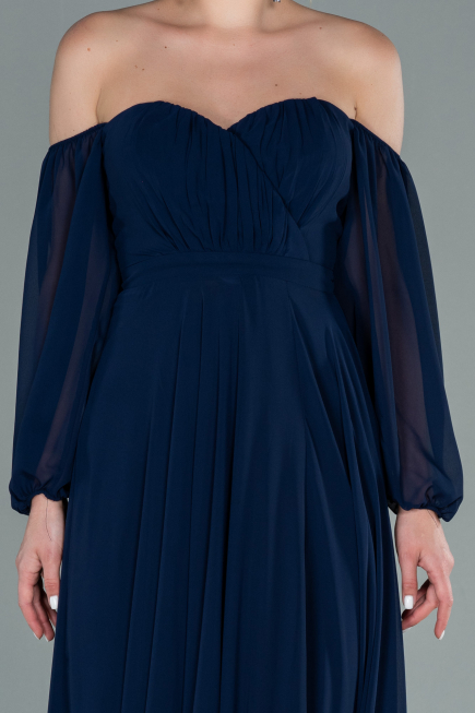 Abschlusskleid Lang Chiffon Marineblau ABU2457