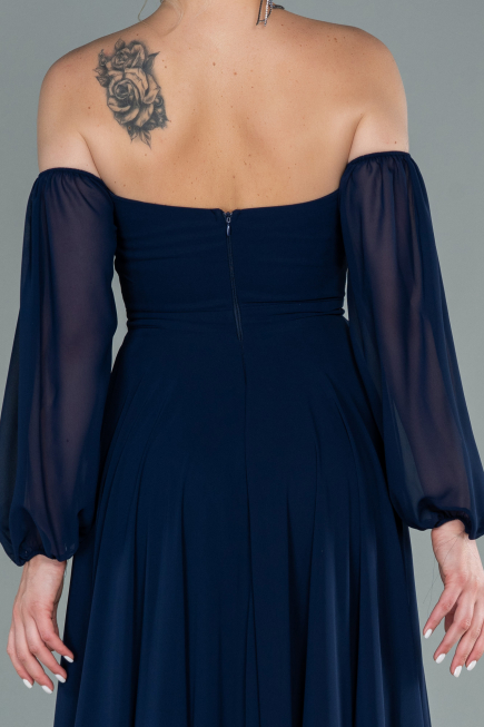 Abschlusskleid Lang Chiffon Marineblau ABU2457