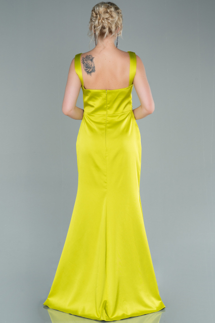 Abschlusskleid Lang Satin Pistaziengrün ABU2479