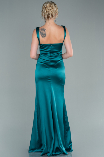 Abschlusskleid Lang Satin Smaragdgrün ABU2479