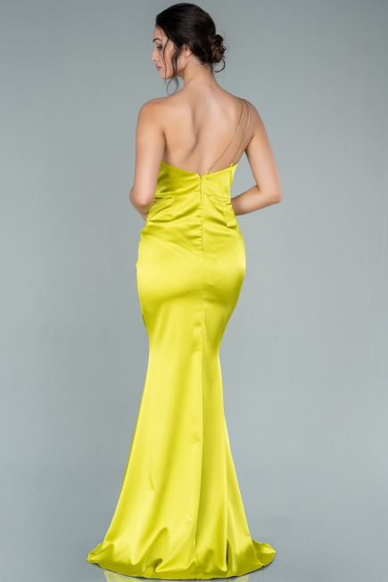 Abschlusskleid Lang Satin Pistaziengrün ABU2518
