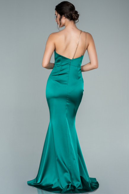 Abschlusskleid Lang Satin Smaragdgrün ABU2518