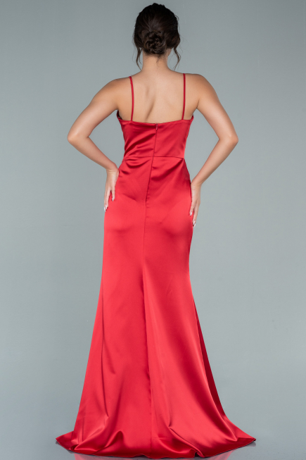 Abschlusskleid Lang Satin Rot ABU1938