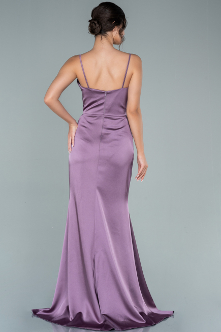 Abschlusskleid Lang Satin Lavendel ABU1938
