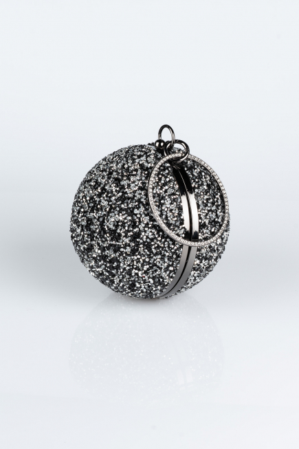 Abendtaschen Schuppig Schwarz-Silber SH803