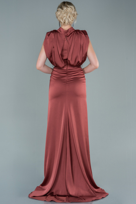 Abendkleid Lang Satin Zimtfarben ABU2133