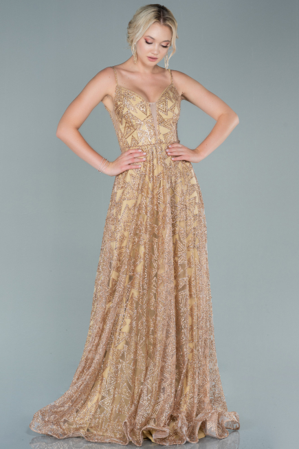 Abendkleid Lang Gold ABU2551
