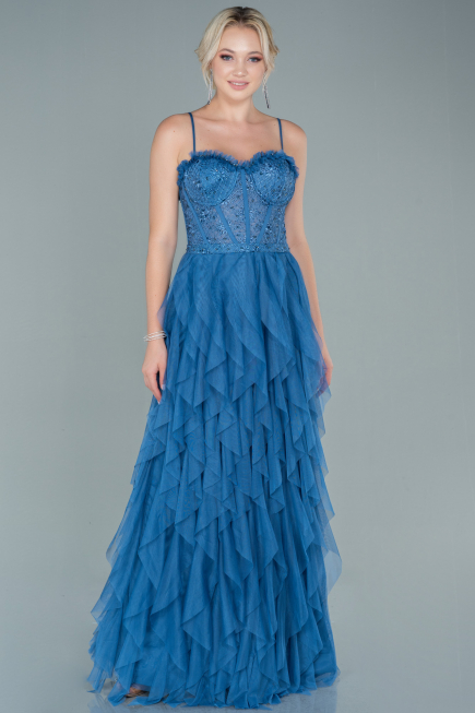 Abendkleid Lang Indigo ABU2552
