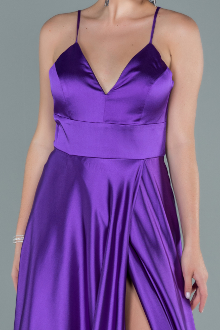 Violette Abendkleid Satin Lang ABU1458