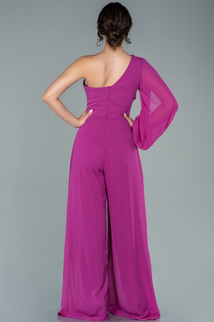 Partykleid Lang Chiffon Fuchsie ABT078
