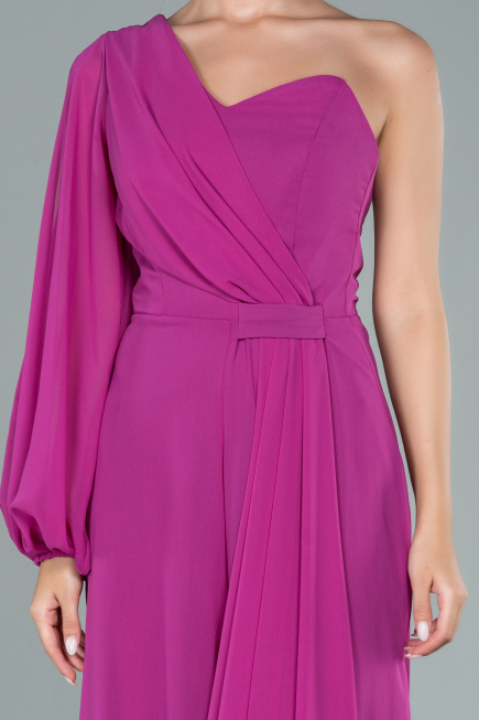 Partykleid Lang Chiffon Fuchsie ABT078