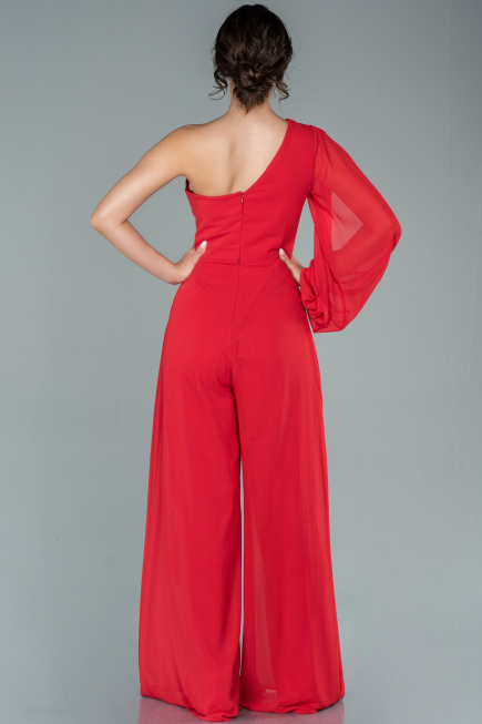 Partykleid Lang Chiffon Rot ABT078