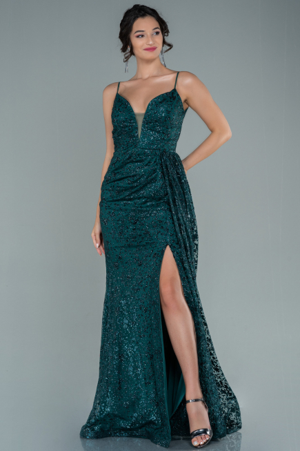 Abendkleid Lang Smaragdgrün ABU2587