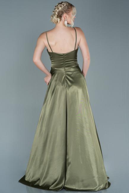 Abendkleid Lang Satin Khaki ABU2593