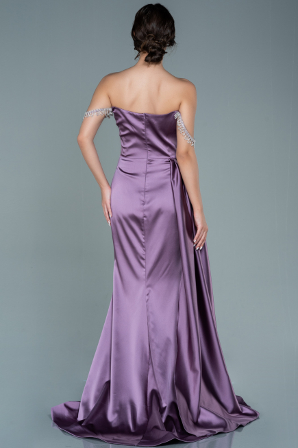 Abendkleid Lang Satin Lavendel ABU2618